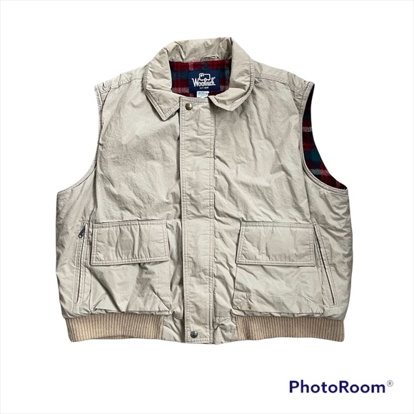 vintage woolrich flannel lined puffer vest - Picture 1 of 9